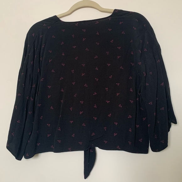 Black blouse with tie in front - Picture 4 of 4